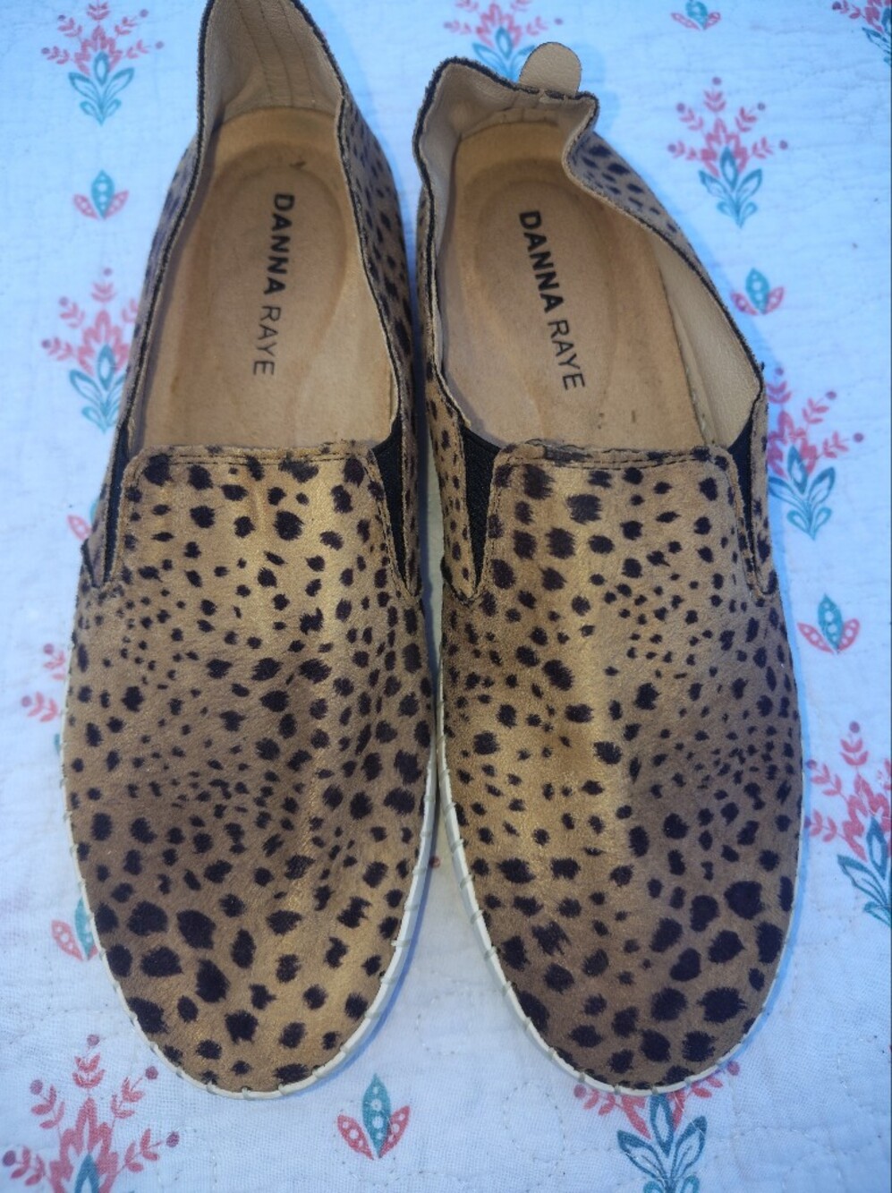 Danna Raye Leopard Print Slip-On Sneakers - Tan & Black 9